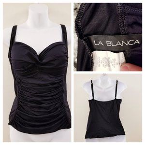 La Blanca Black Tankini Top - Size 10